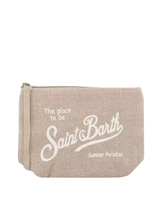 Borsa Pochette Unisex Aline Linen Beige