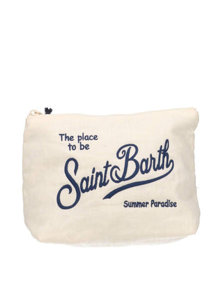 MC2 Saint Barth Borsa Pochette Donna Aline Soft Linen Gesso