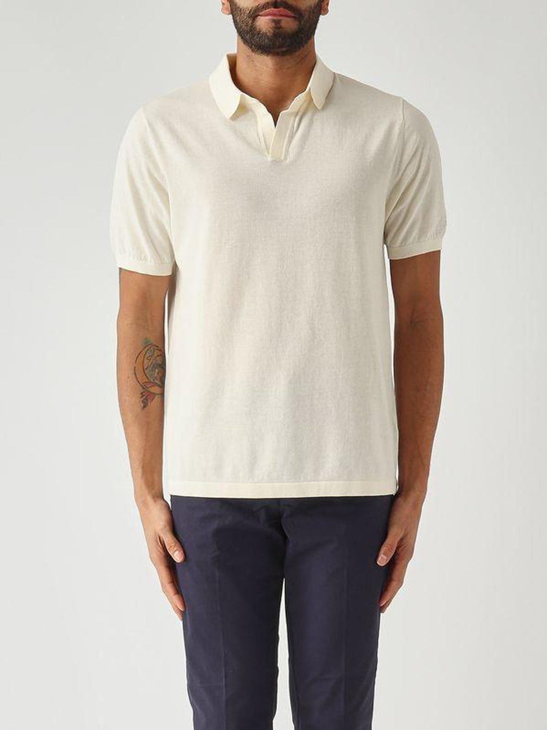 MC2 Saint Barth Polo Uomo Sloan Cotton Crema