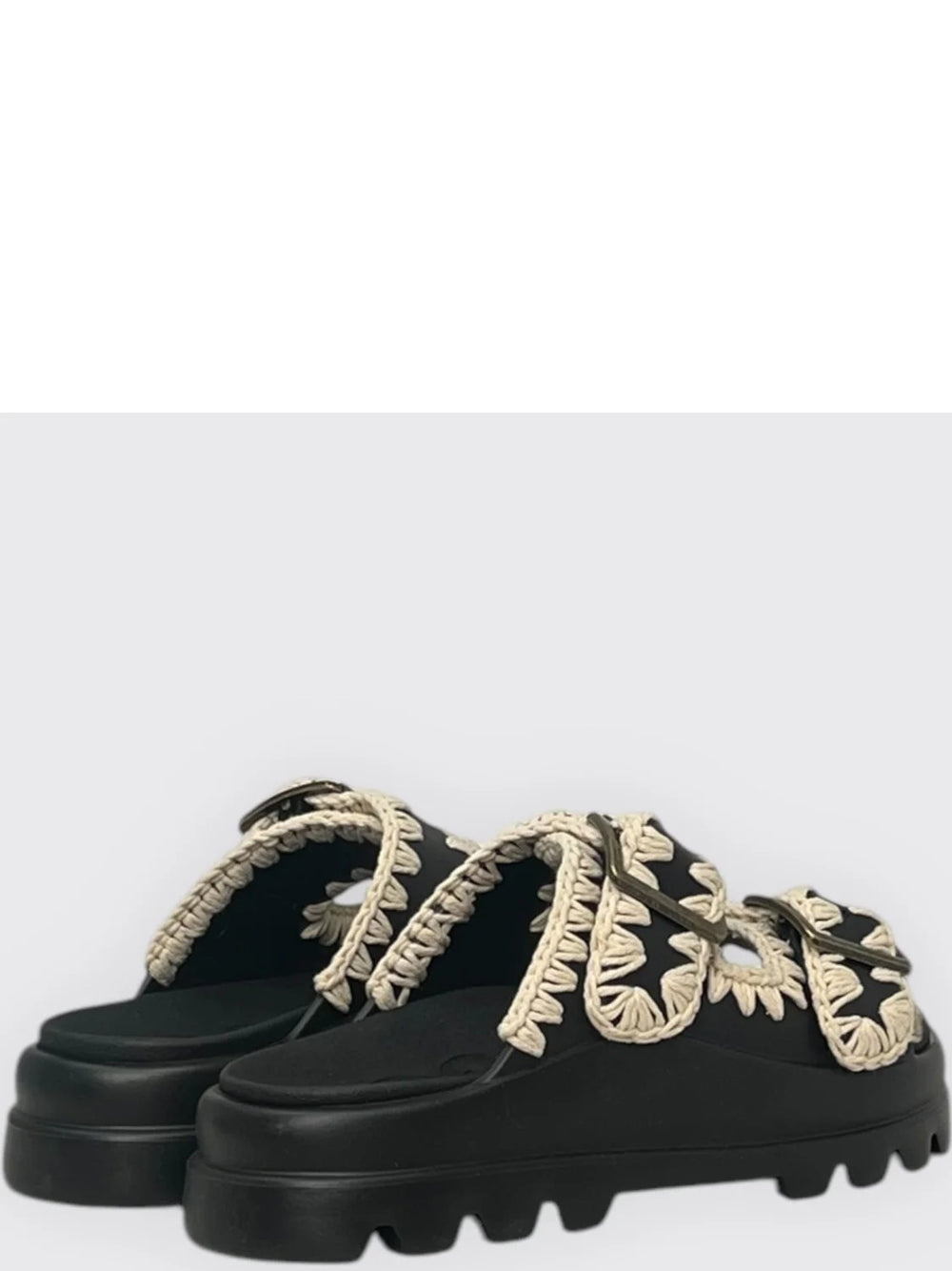 MOU Ciabatte Donna Eva one-piece slide two buckles Nero