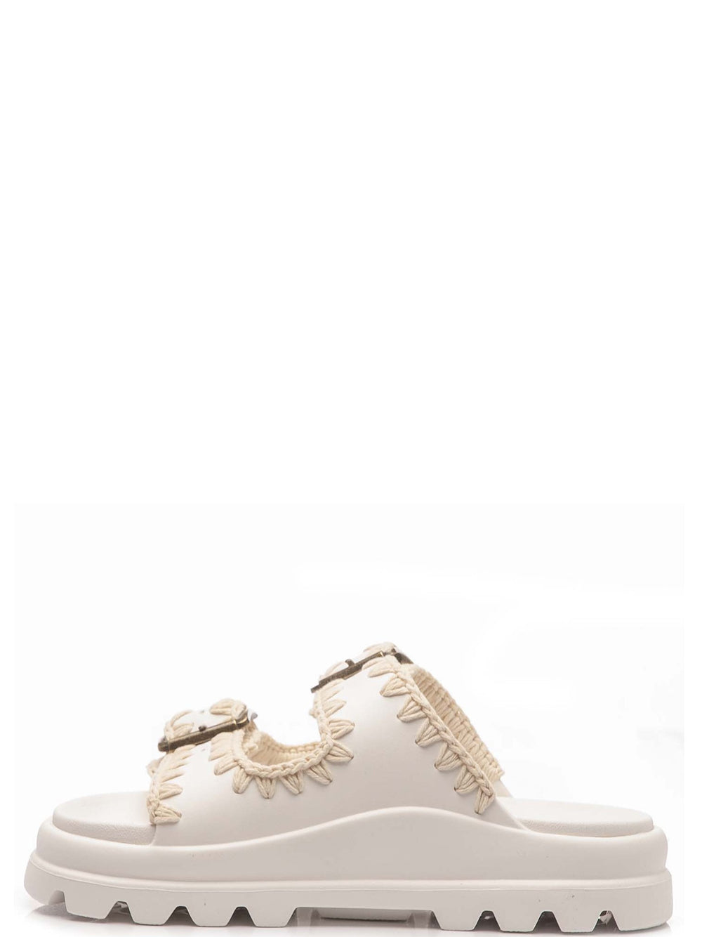 MOU Ciabatte Donna Eva one-piece slide two buckles Bianco
