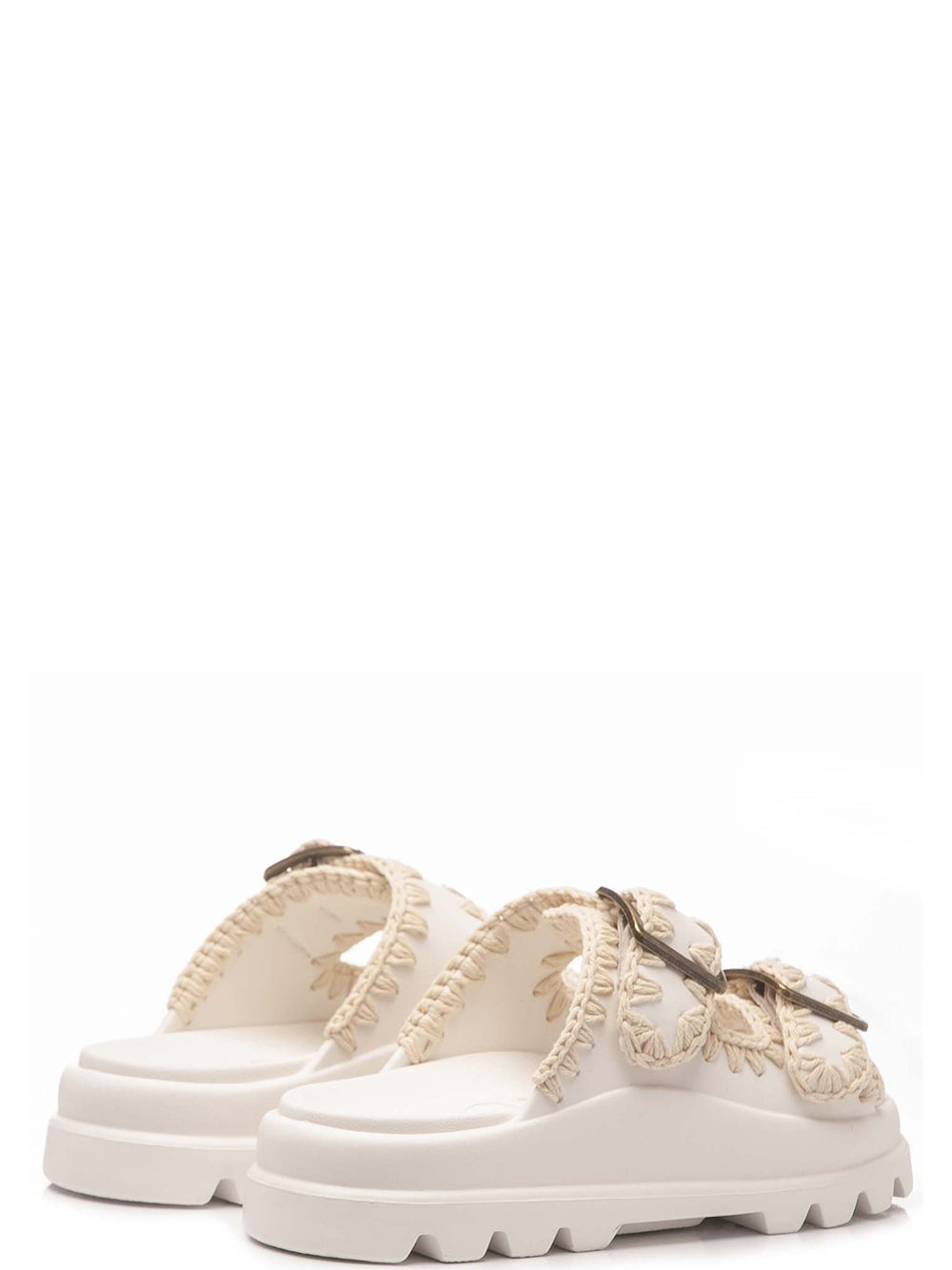 MOU Ciabatte Donna Eva one-piece slide two buckles Bianco