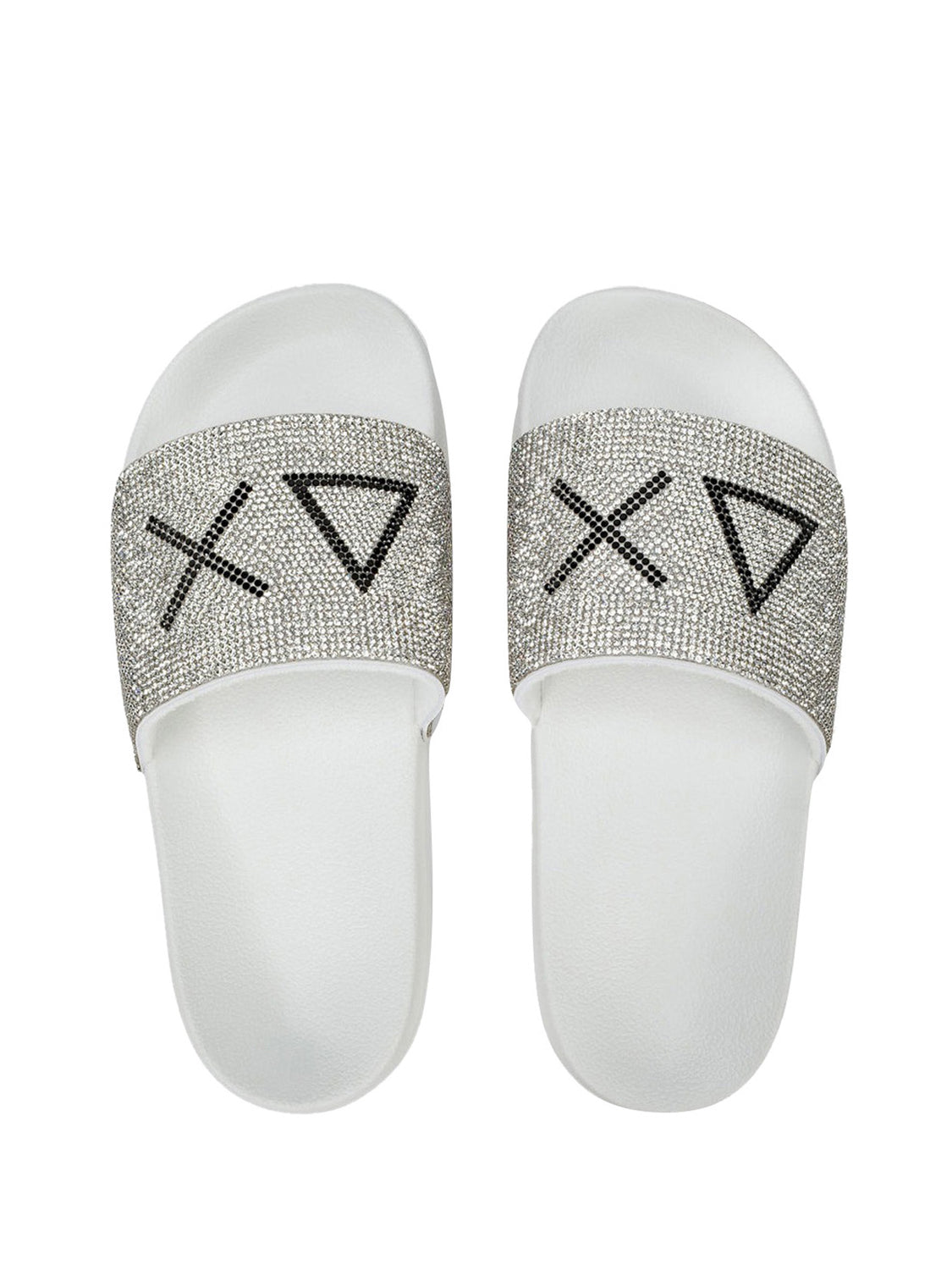 Ciabatte Donna Slippers Strass Bianco