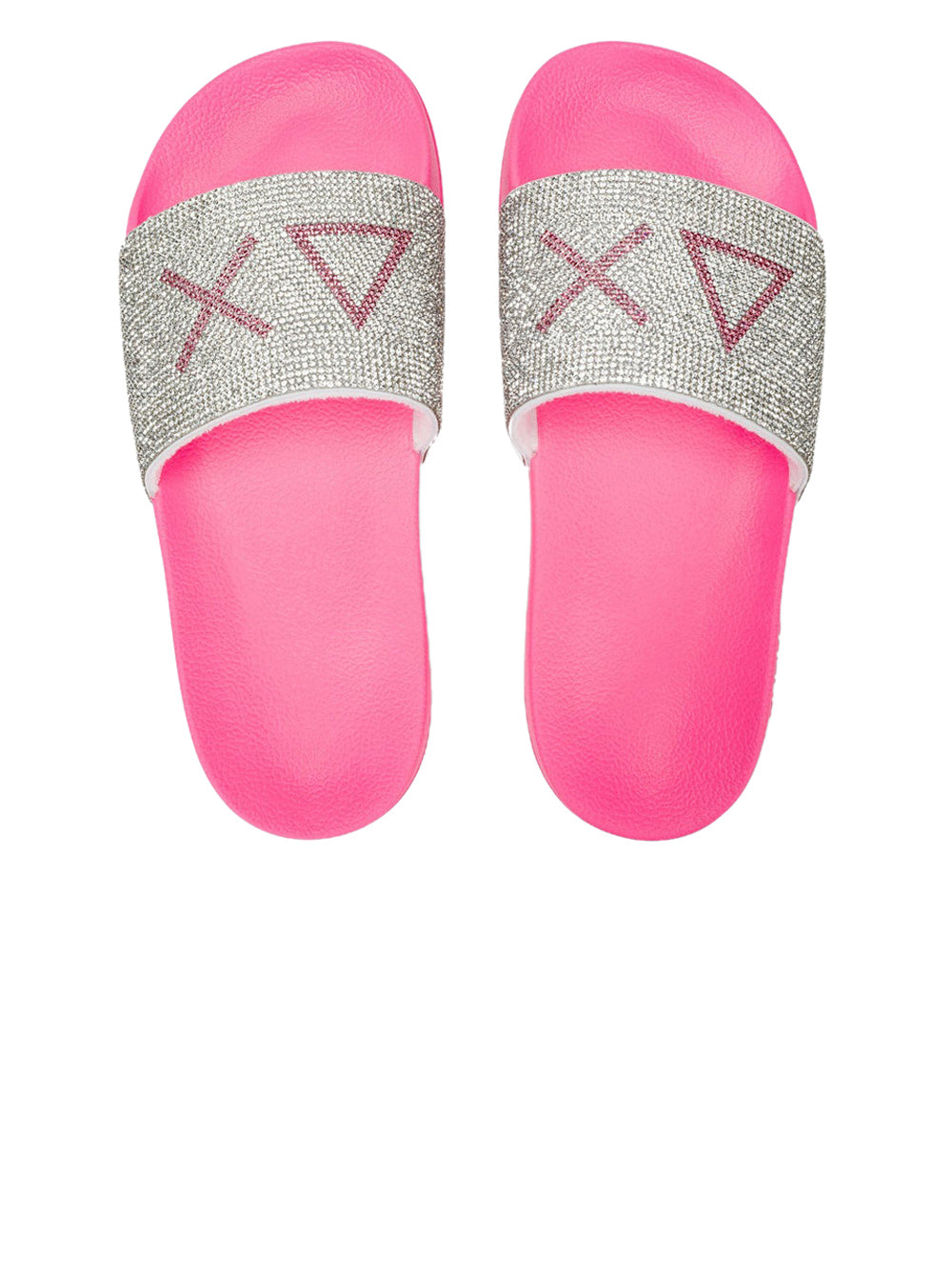 Ciabatte Donna Slippers Strass Fucsia fluo