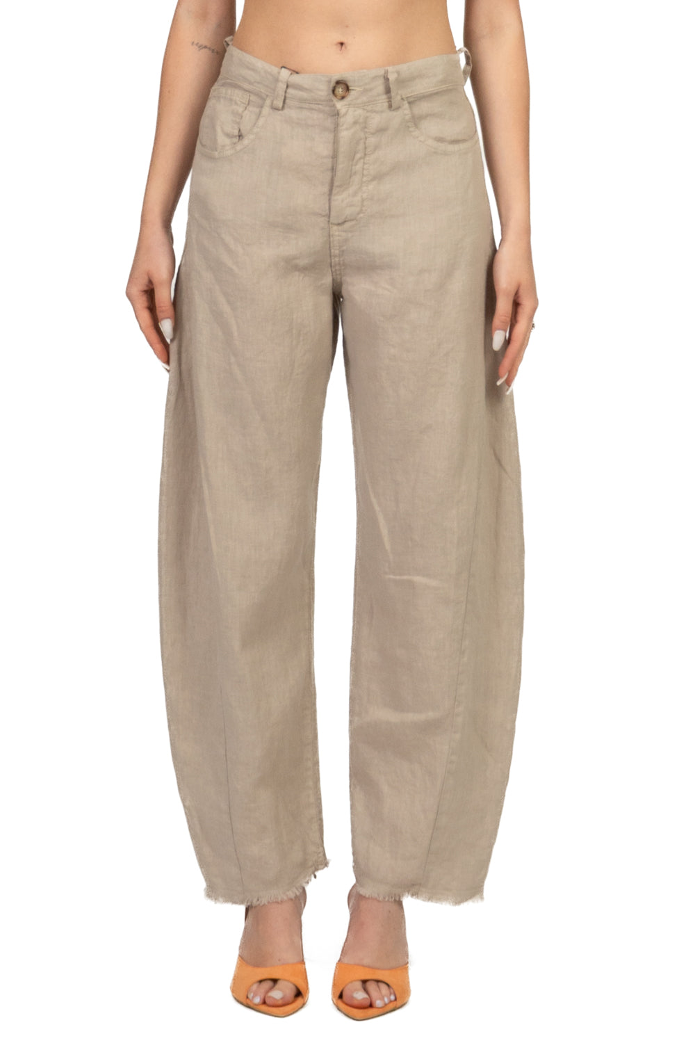 Tensione In Pantalone Casual Donna Sabbia