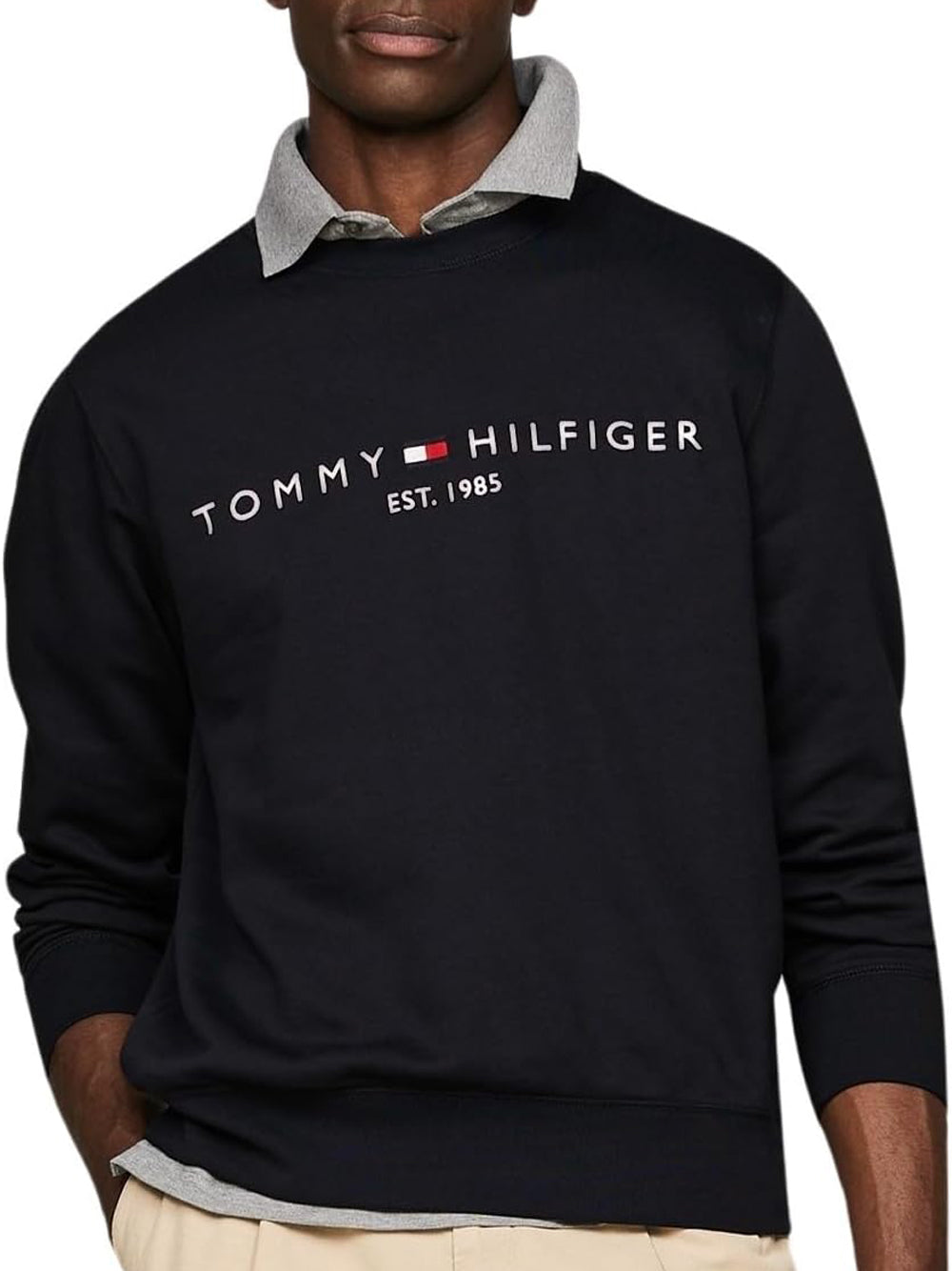 Tommy Hilfiger Felpa Girocollo Uomo Blu