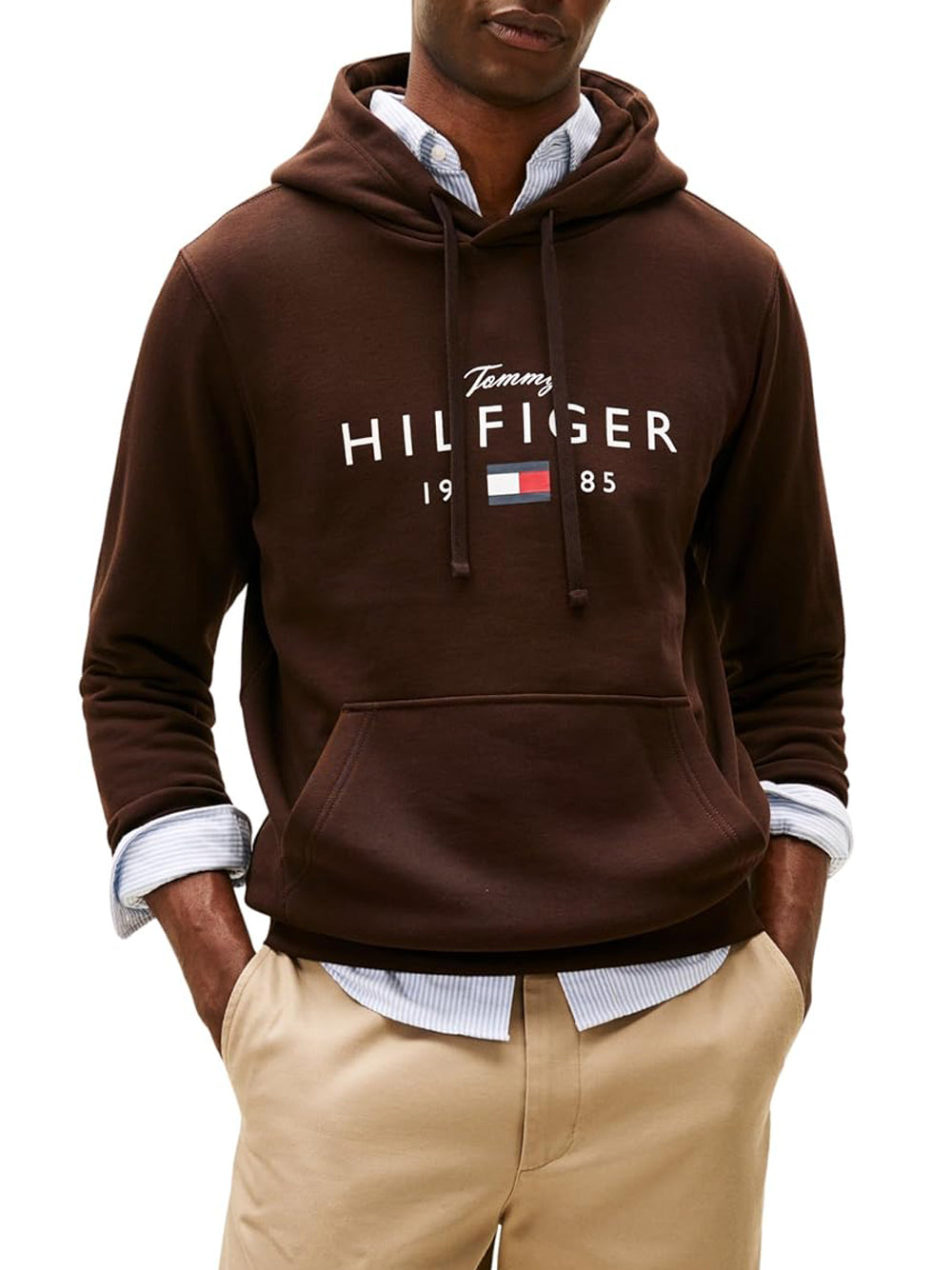 Tommy Hilfiger Felpa Cappuccio Uomo Love Cioccolato